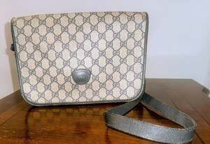 Authentic Vintage Gucci GG Supreme Crossbody Bag Navy Blue Monogram Canvas